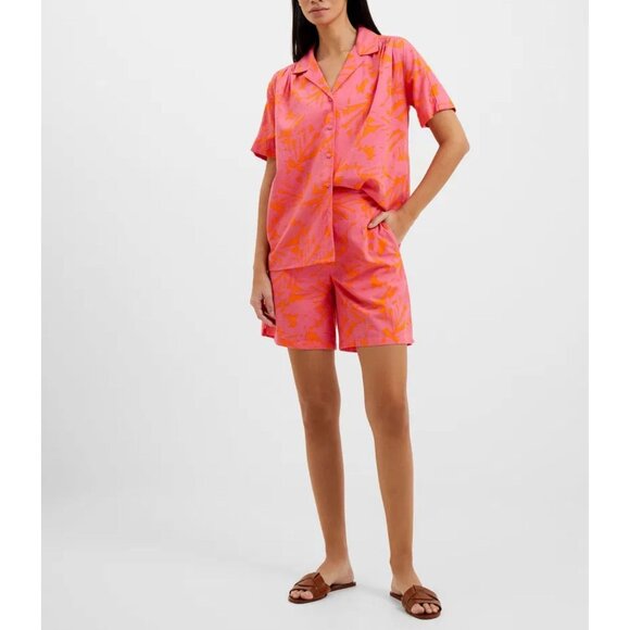 French Connection Womens Bia Alania Shirt Mandarin Orange Pink Size L‎ - Picture 9 of 10